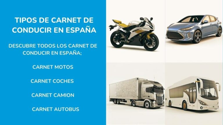 Tipos de carnet de conducir en España.